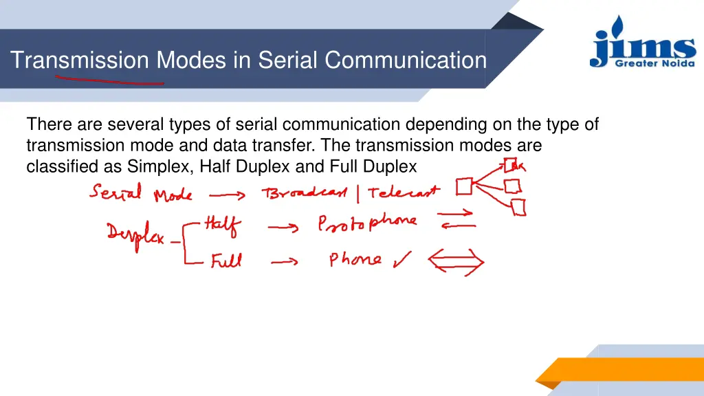 transmission modes in serial communication