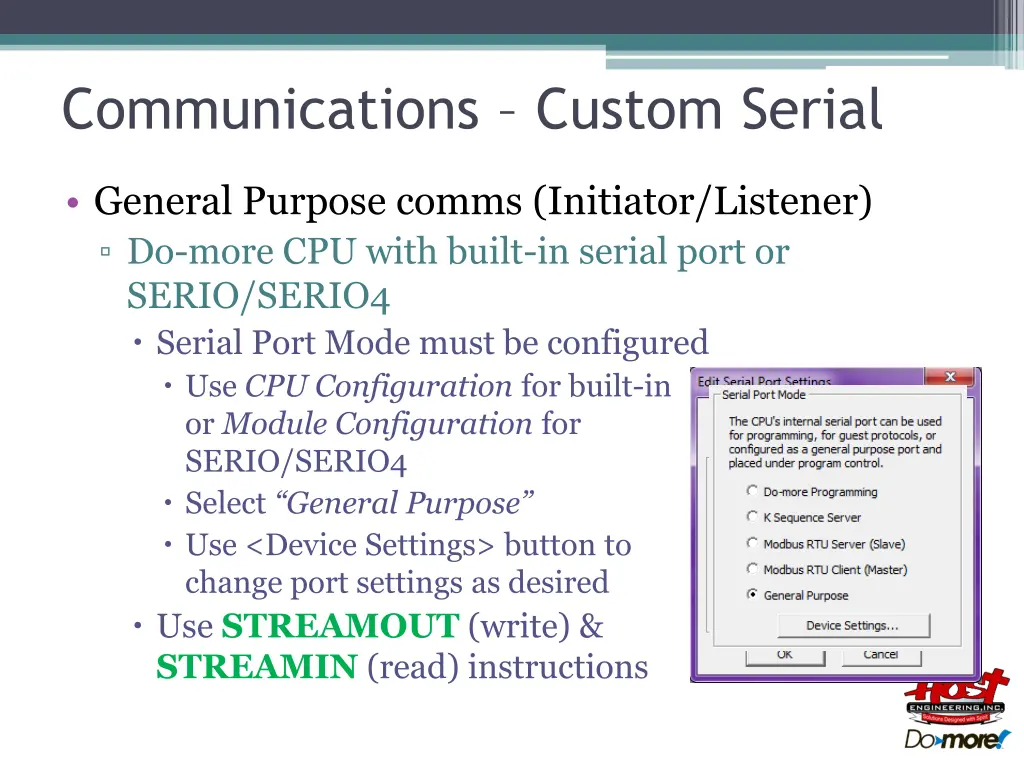 communications custom serial 5