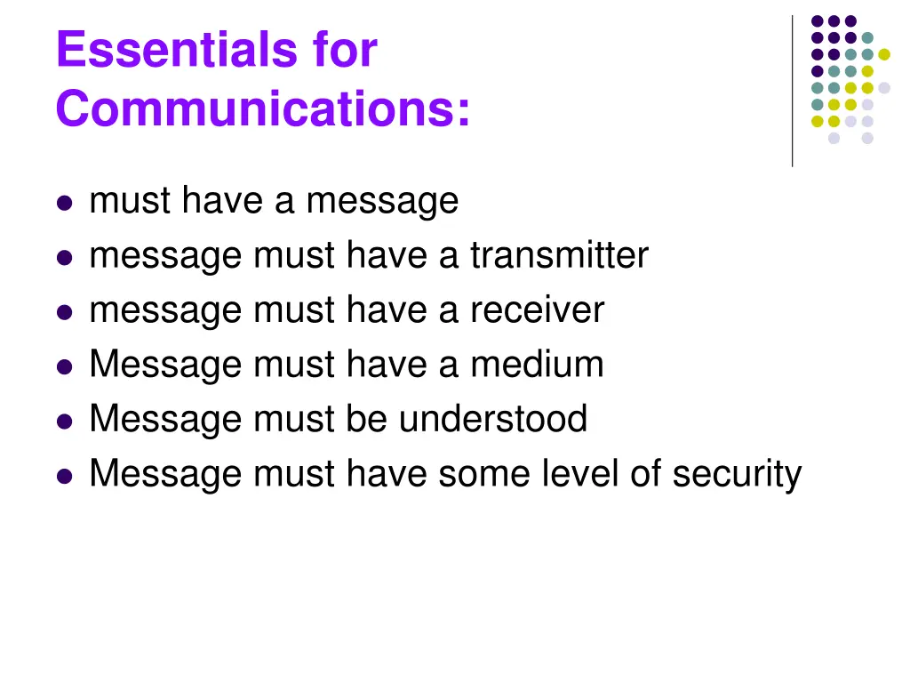 essentials for communications