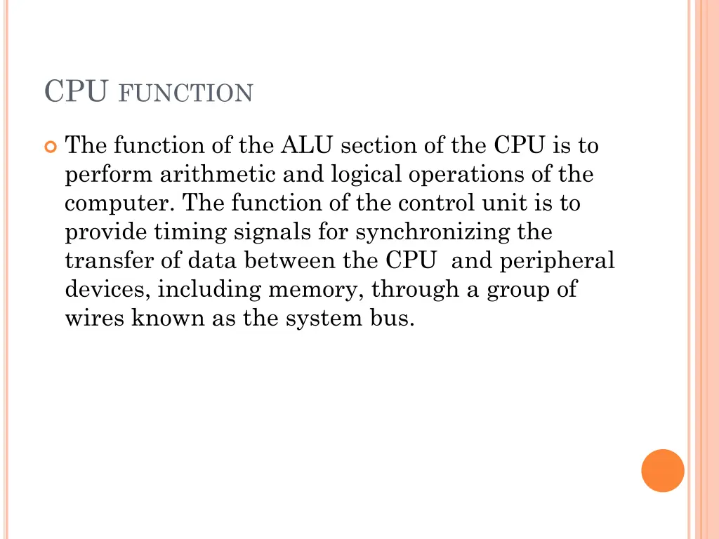 cpu function