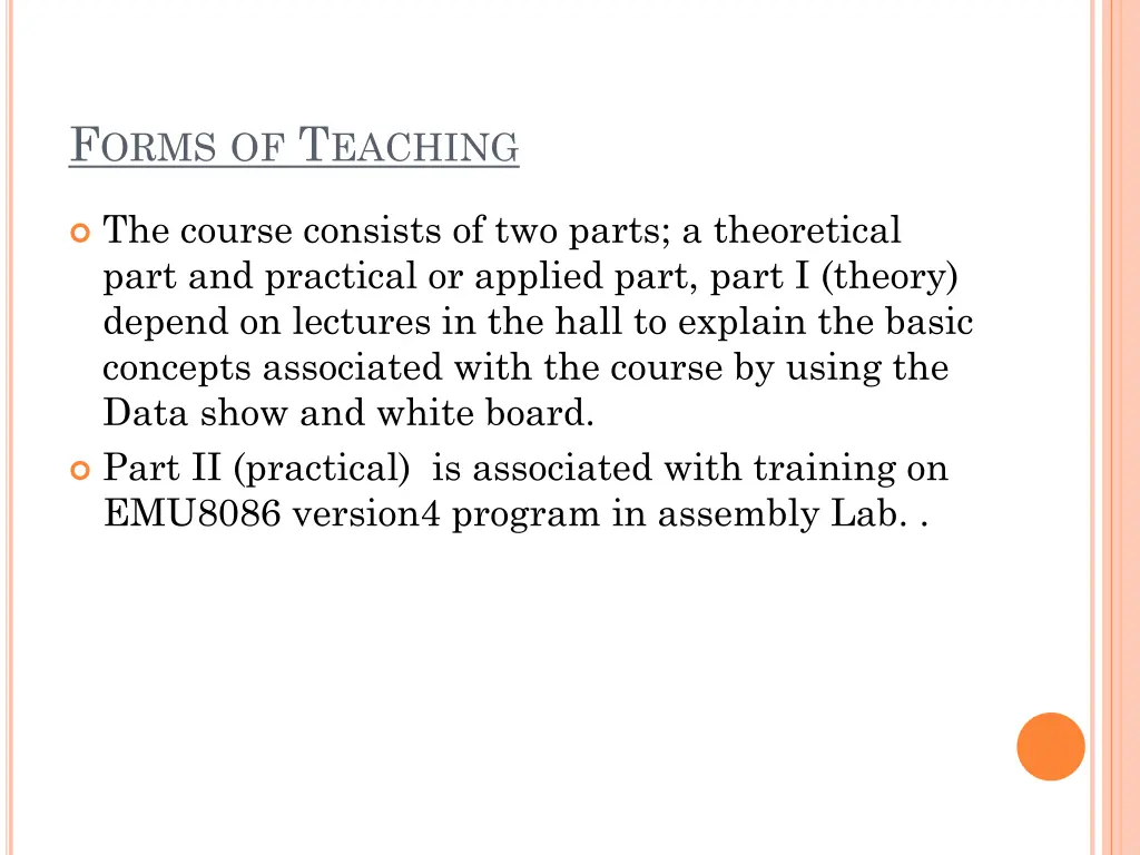 f orms of t eaching