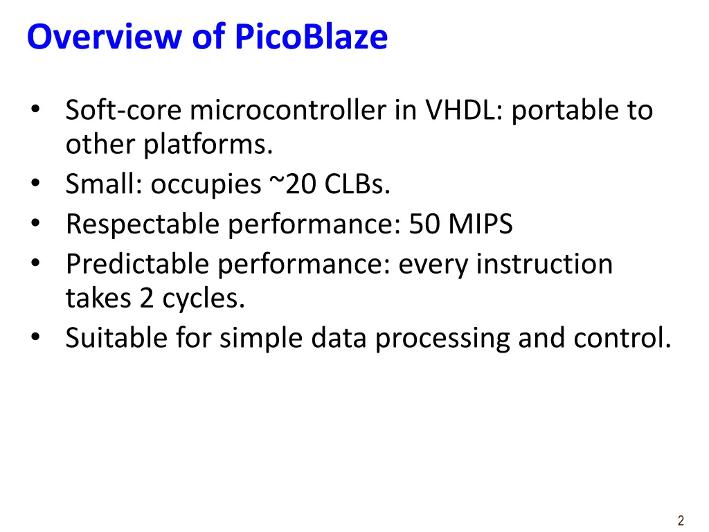 overview of picoblaze