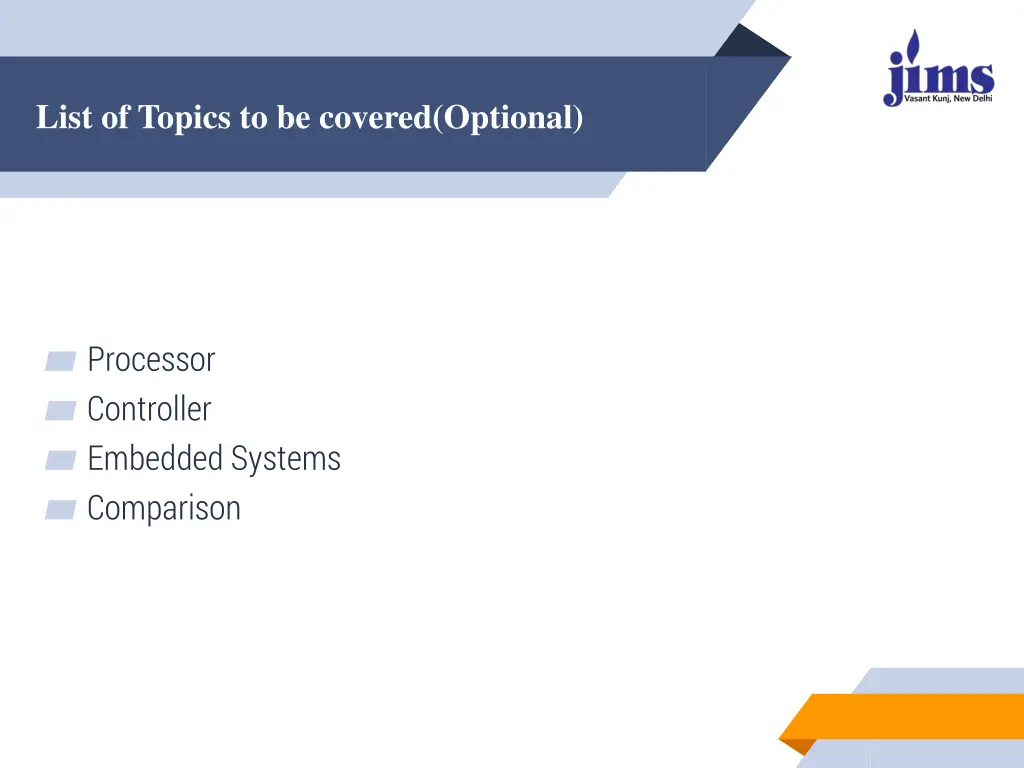 list of topics to be covered optional