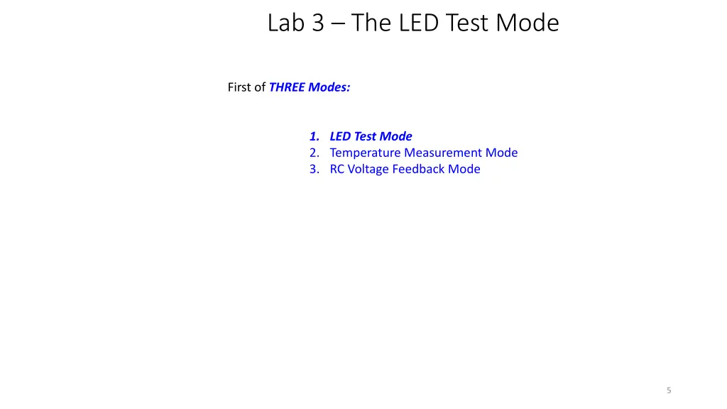 lab 3 the led test mode