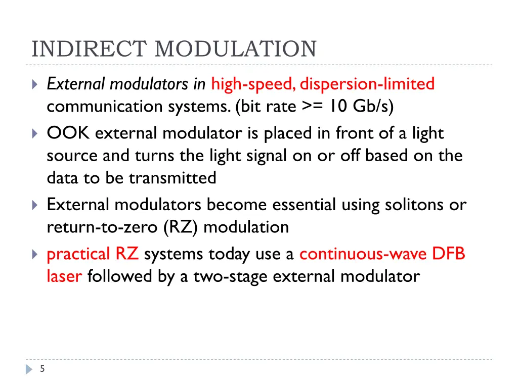 indirect modulation