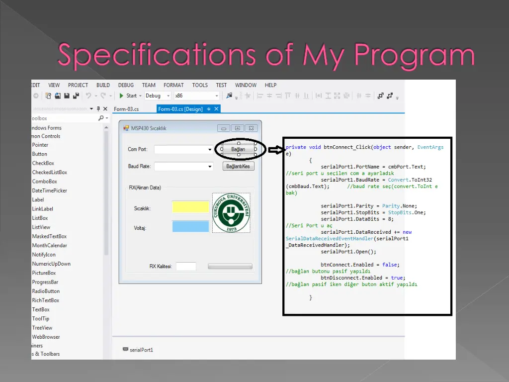 specifications of my program 1