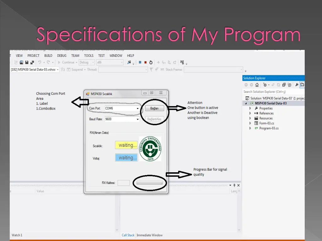 specifications of my program