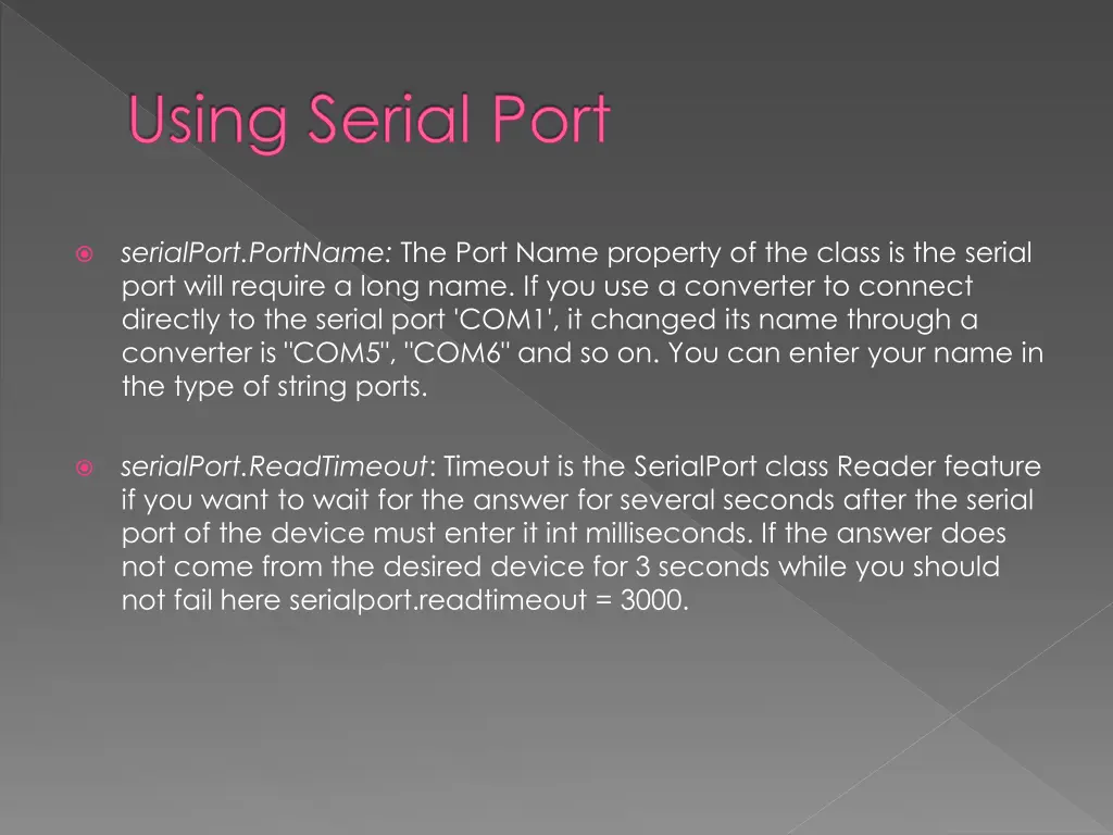 using serial port 2