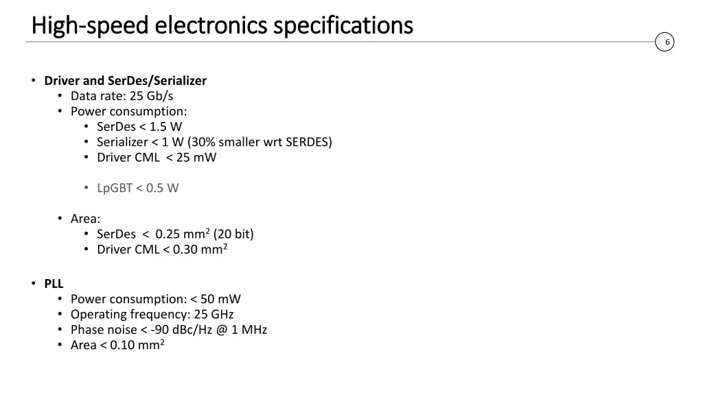 high high speed speed electronics specifications