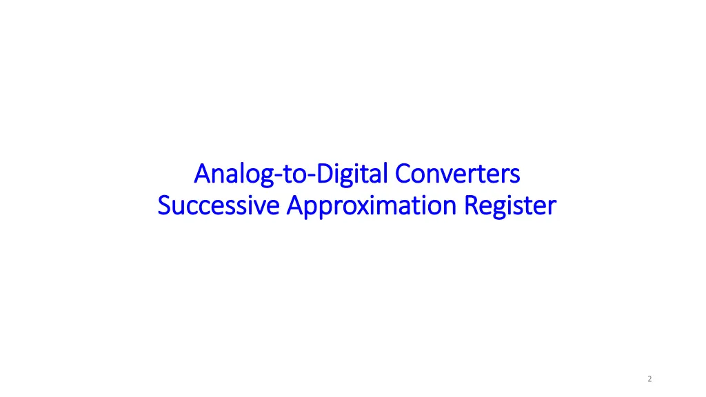 analog analog to to digital converters digital