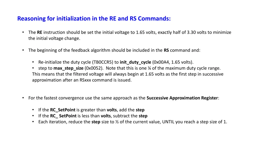 reasoning for initialization