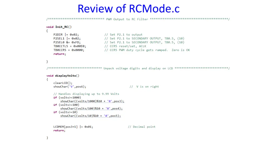 review of rcmode c
