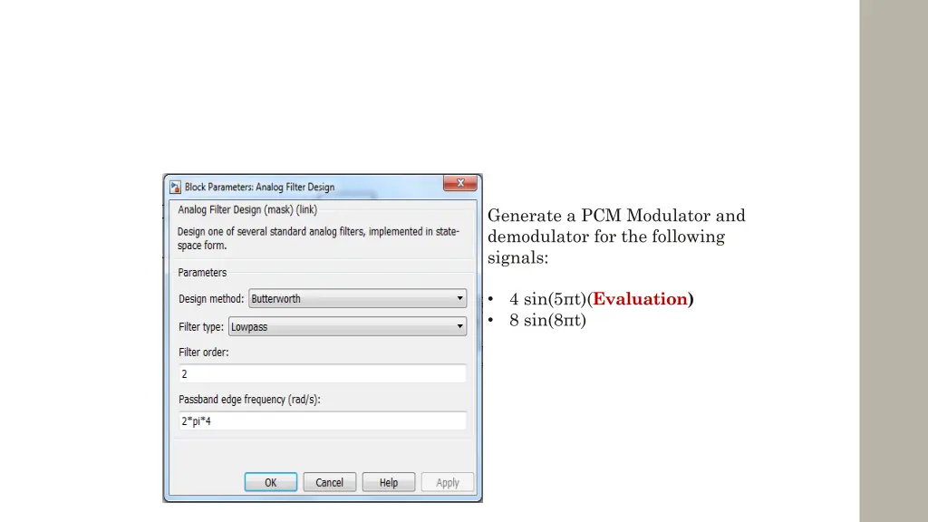 generate a pcm modulator and demodulator