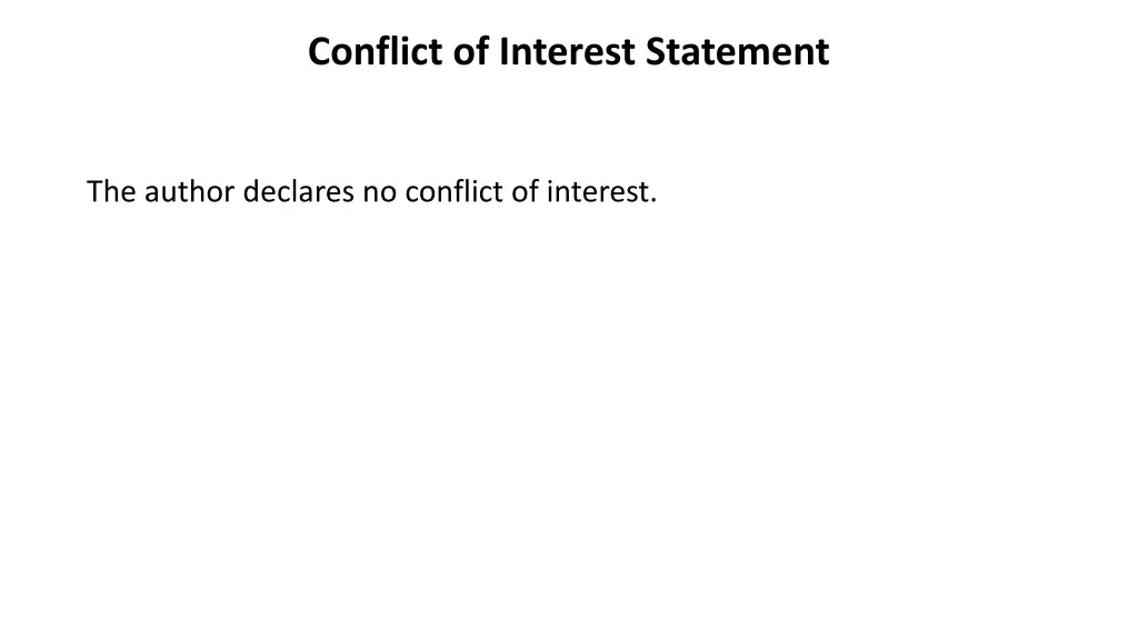 conflict of interest statement
