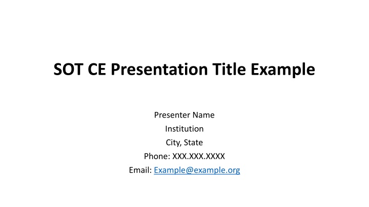 sot ce presentation title example