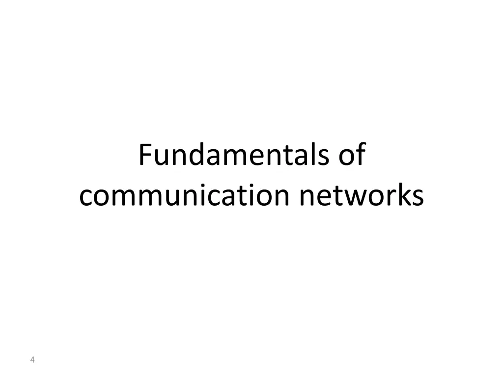 fundamentals of communication networks