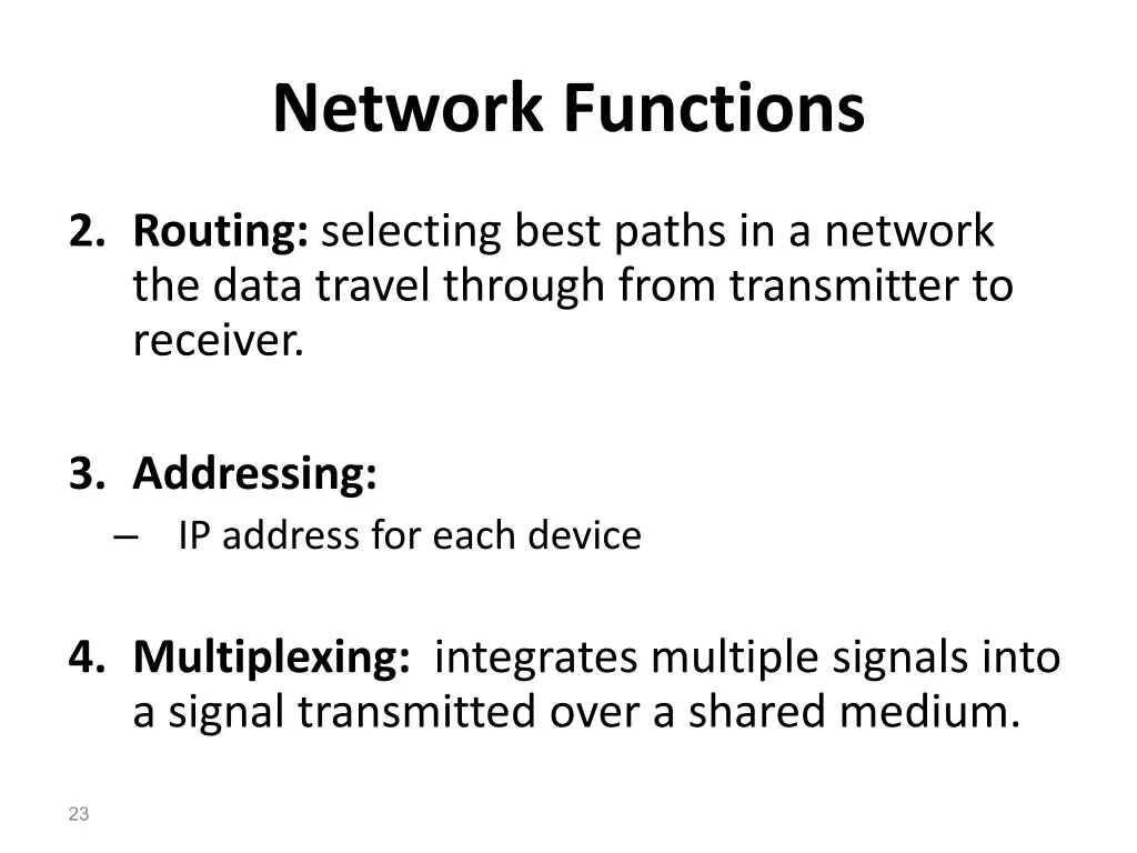 network functions 1
