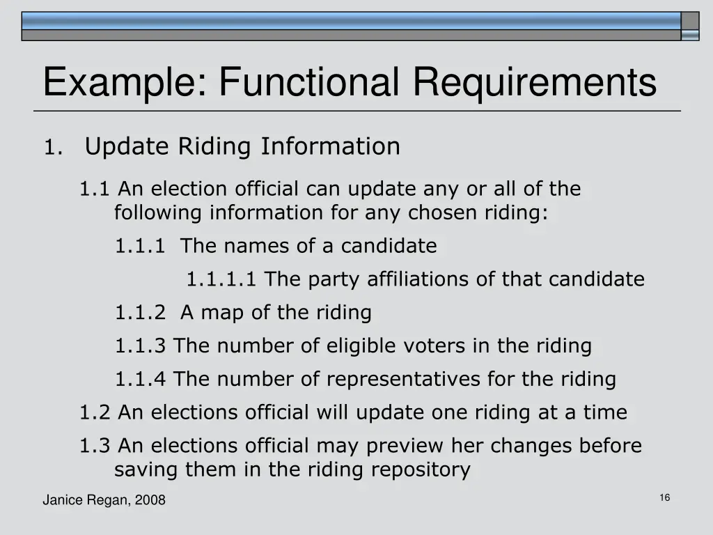 example functional requirements