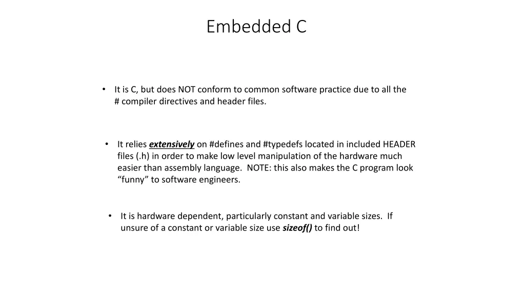 embedded c