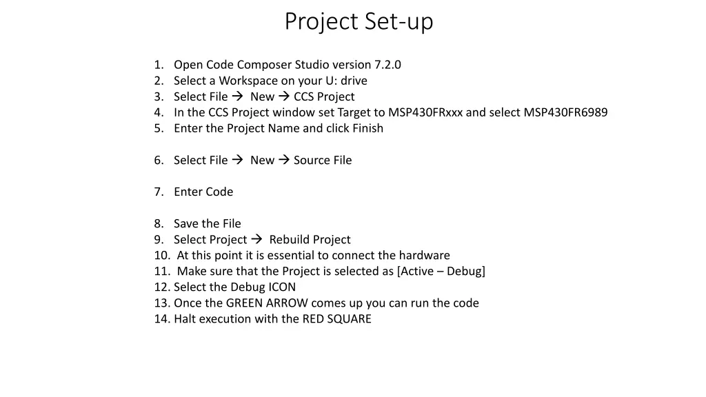 project set up
