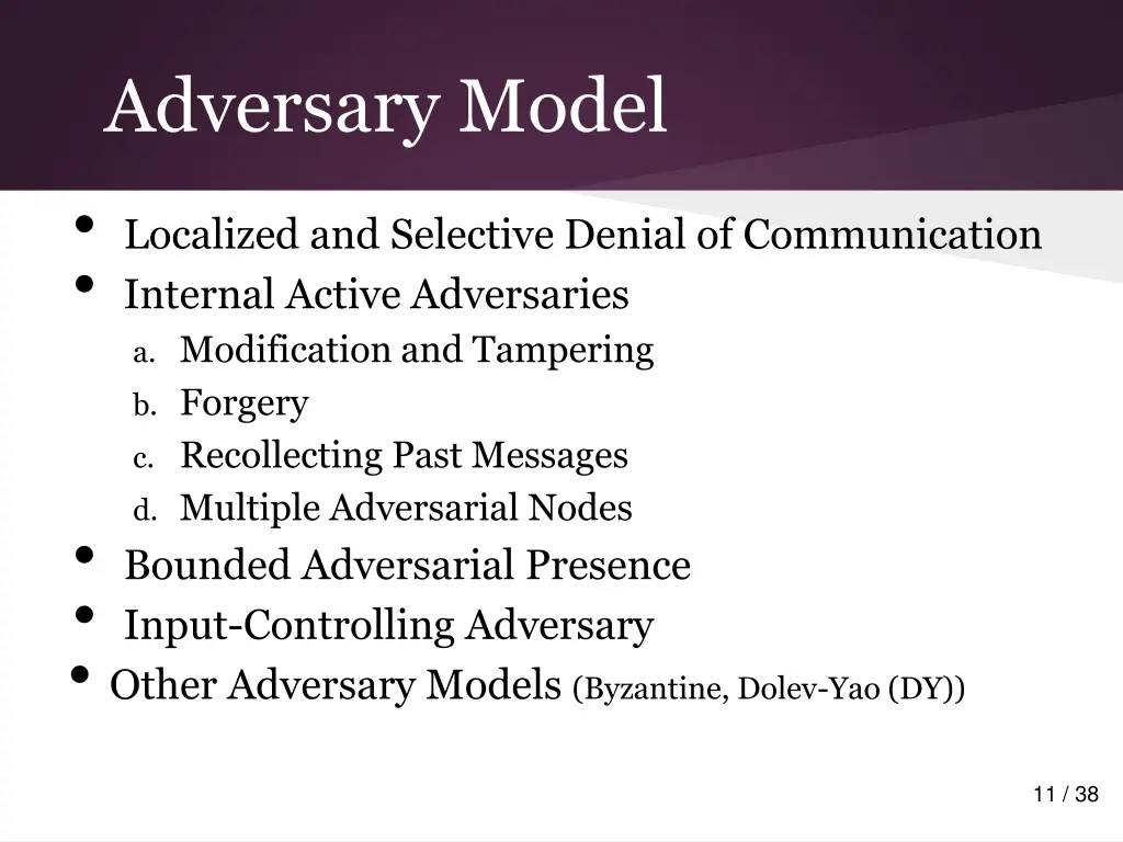 adversary model