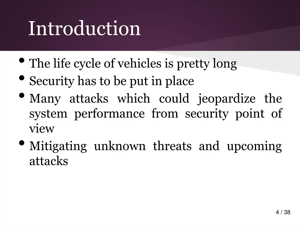 introduction the life cycle of vehicles is pretty