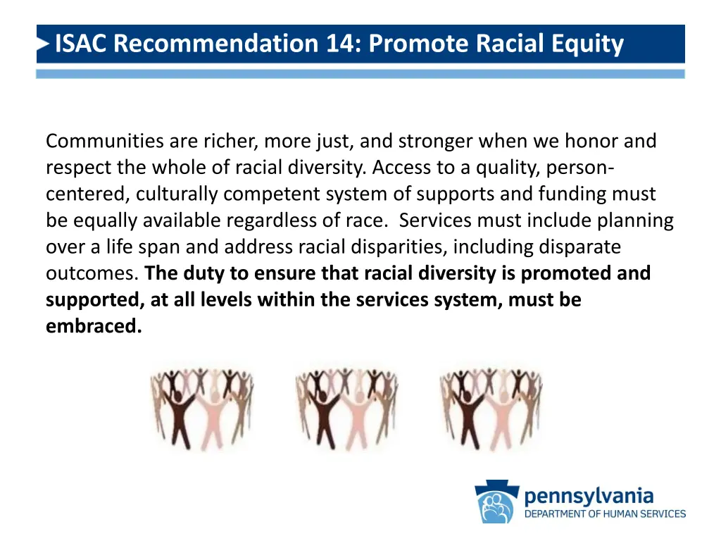 isac recommendation 14 promote racial equity