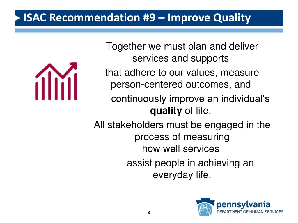 isac recommendation 9 improve quality