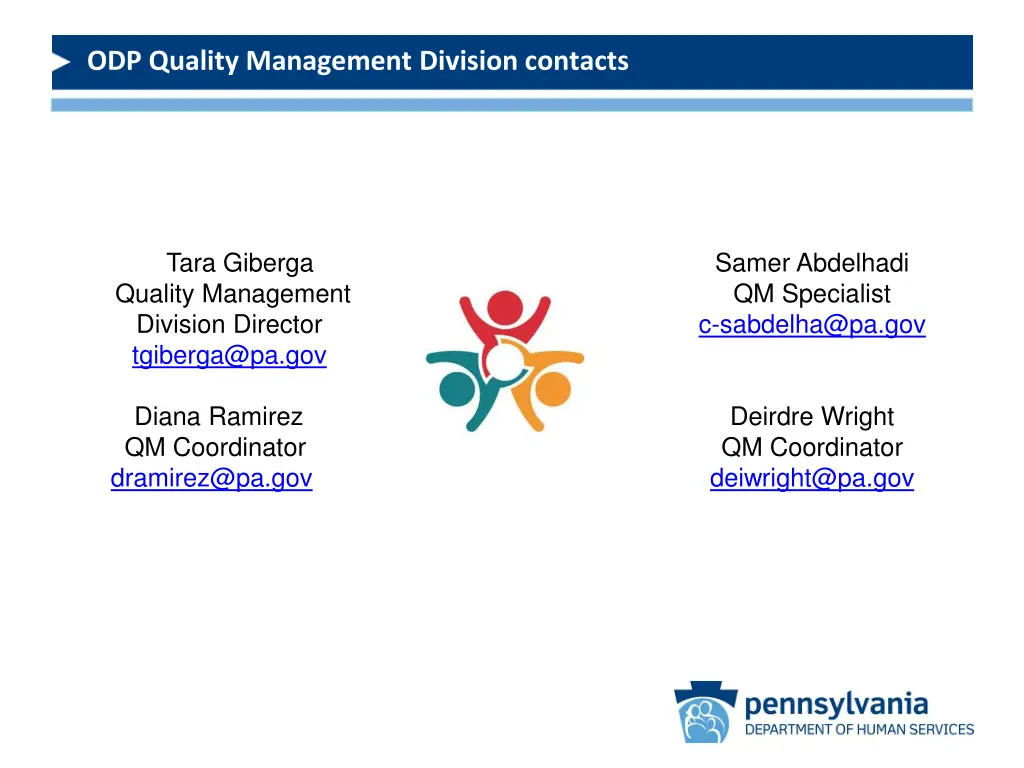 odp quality management division contacts