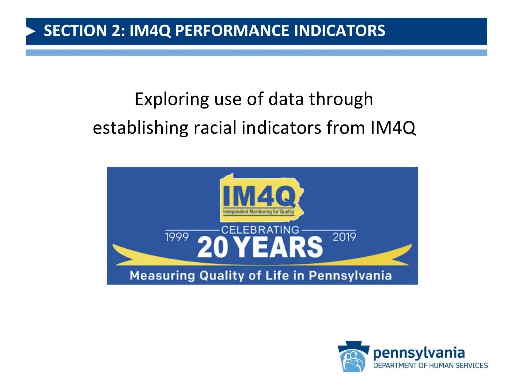 section 2 im4q performance indicators