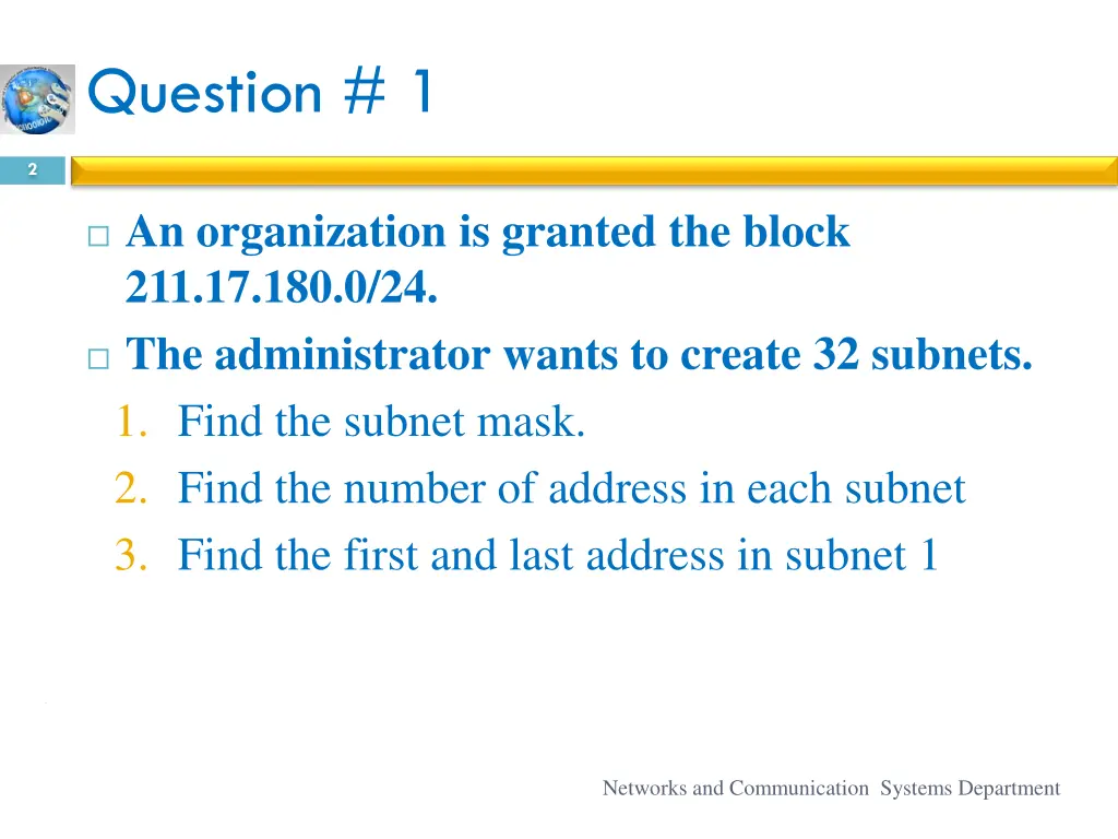 question 1