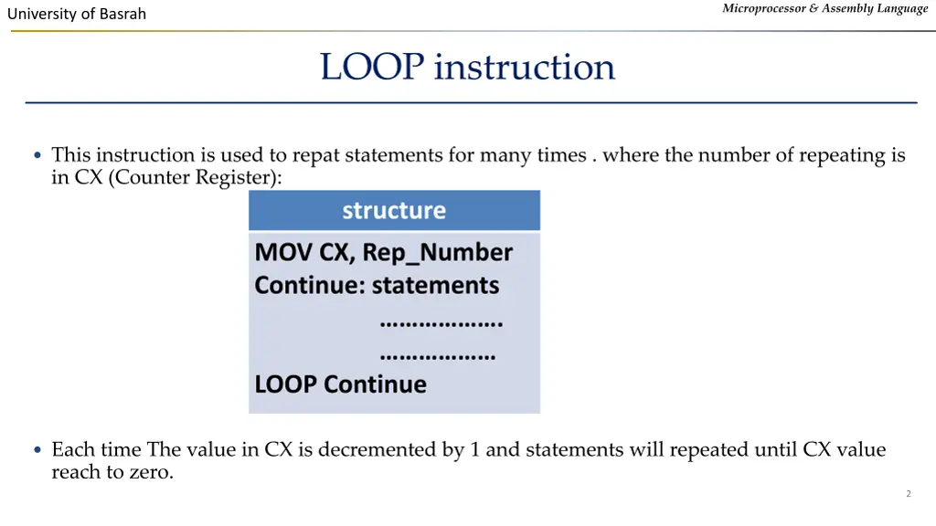 microprocessor assembly language