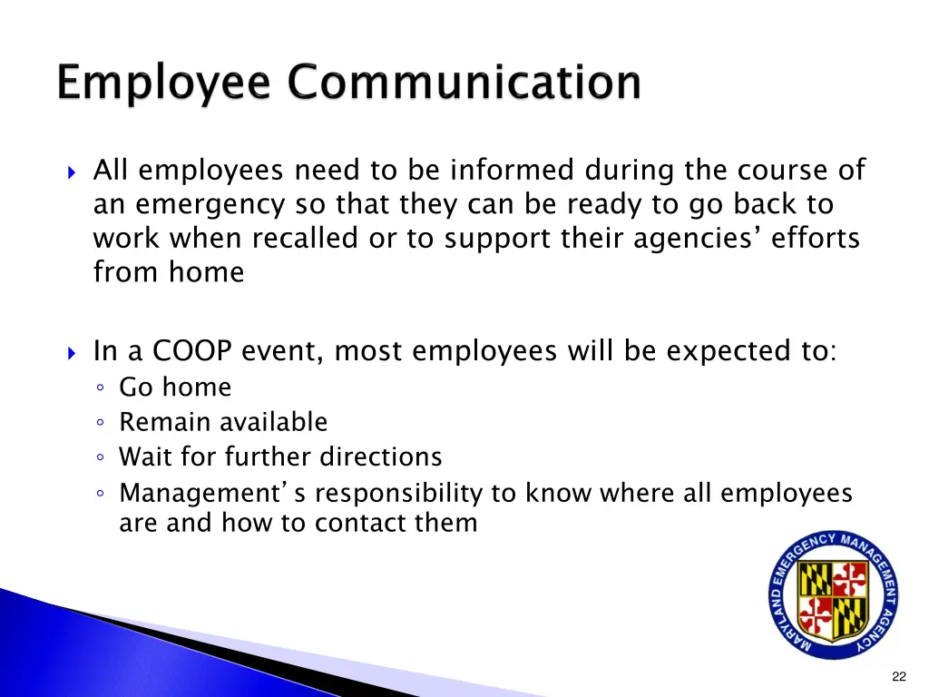 all employees need to be informed during