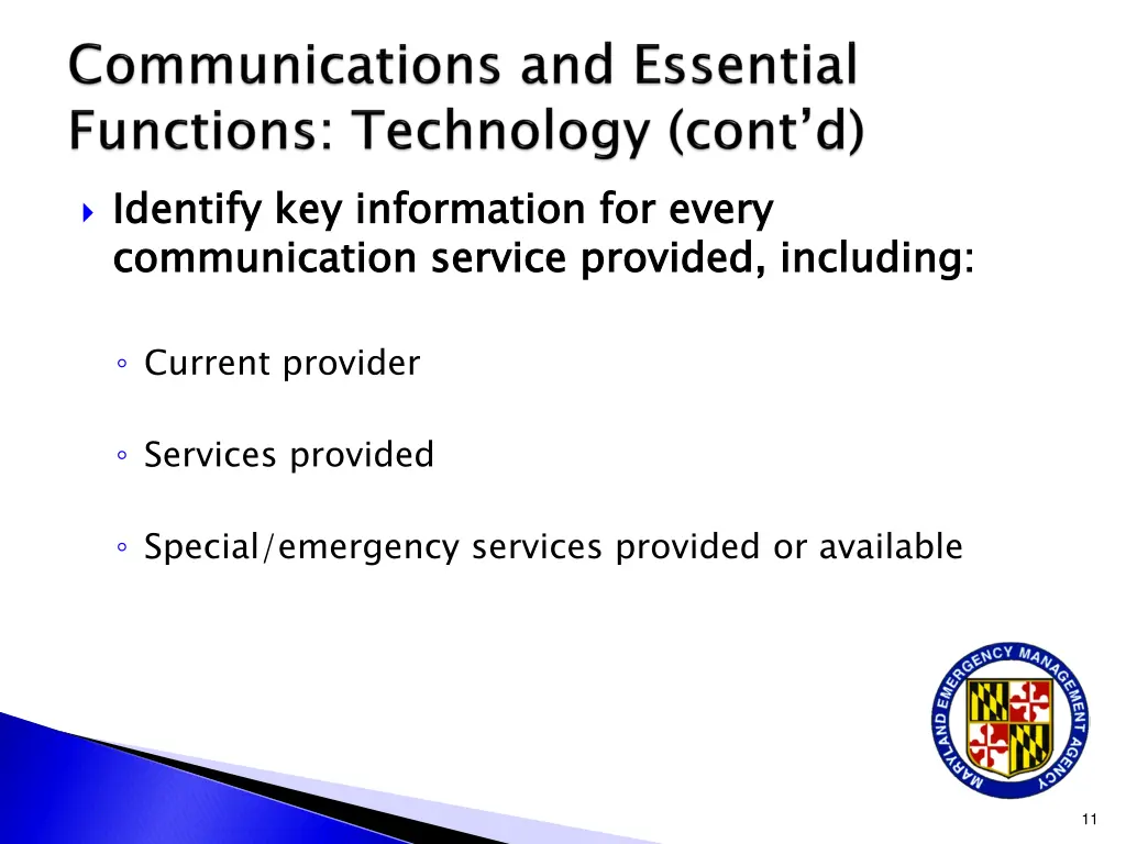 identify key information for every communication