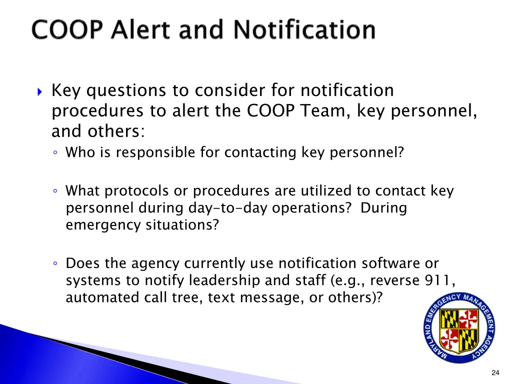 key questions to consider for notification