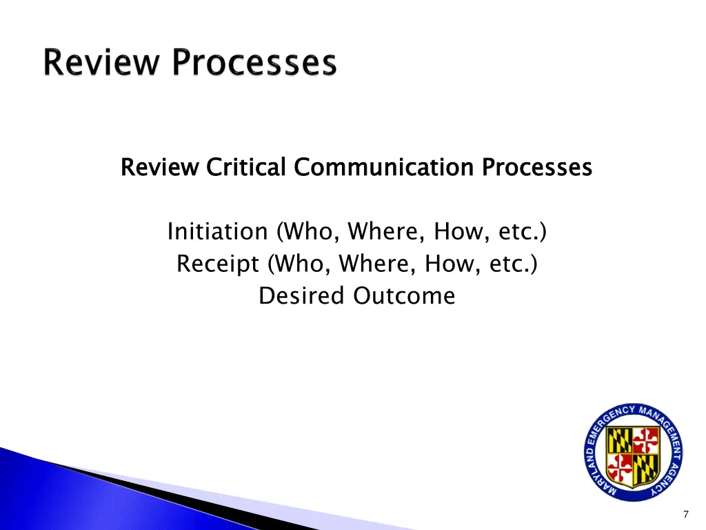 review critical communication processes