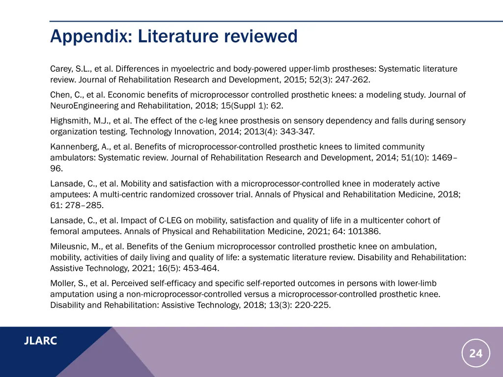 appendix literature reviewed