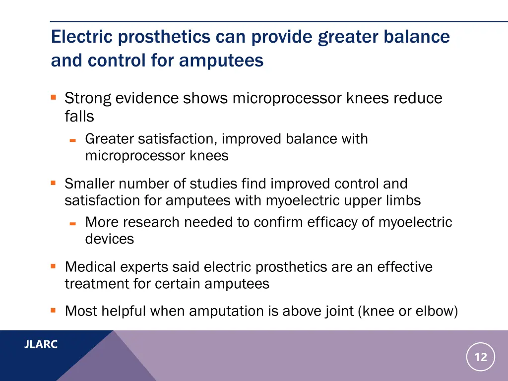 electric prosthetics can provide greater balance