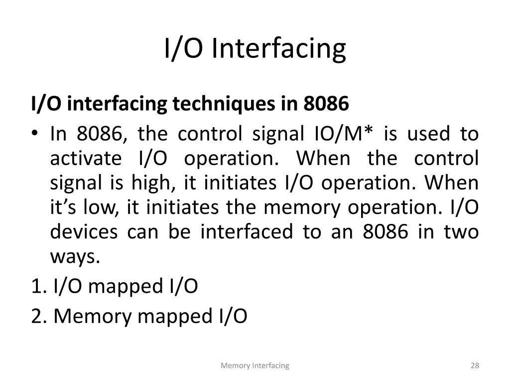 i o interfacing 1