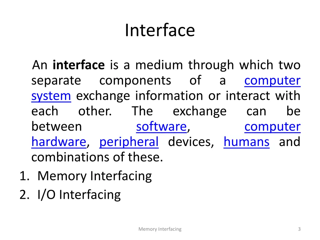 interface