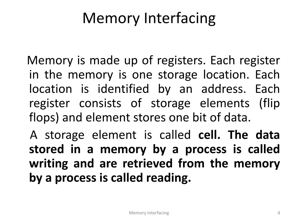memory interfacing