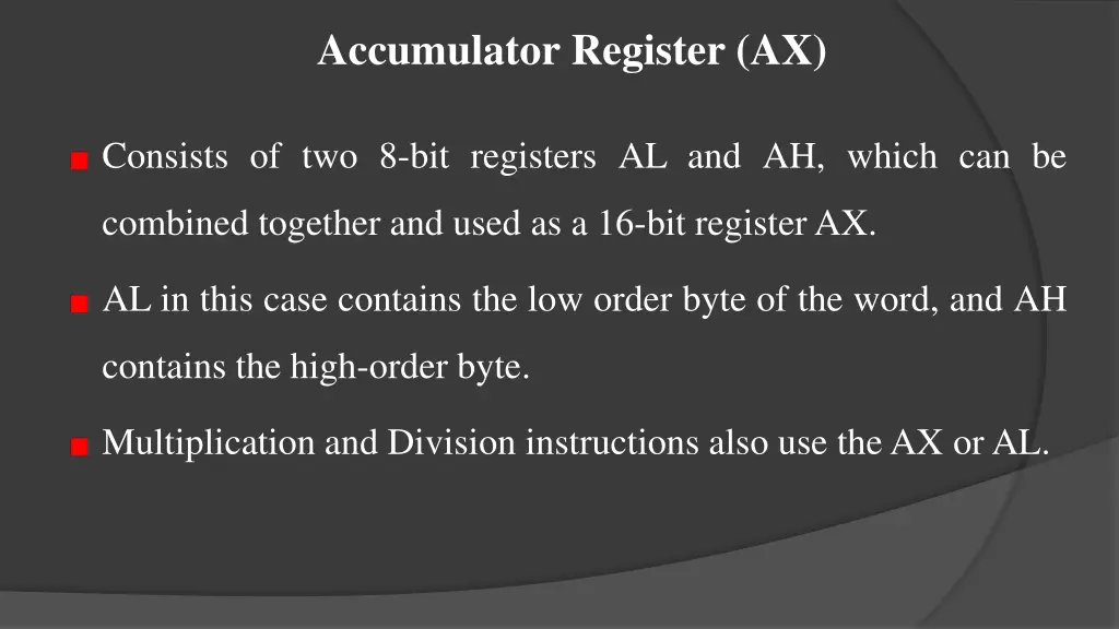 accumulator register ax