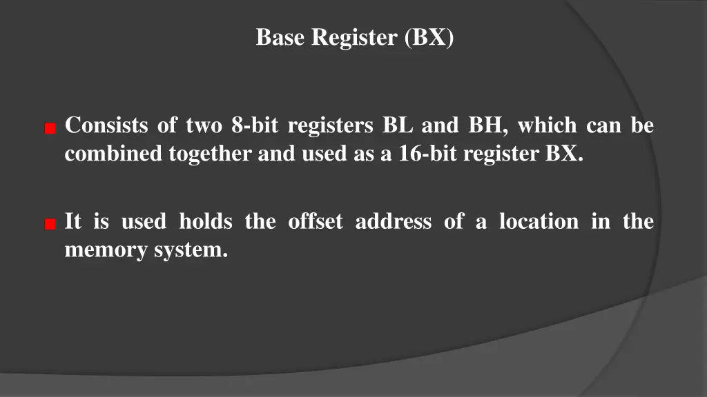 base register bx