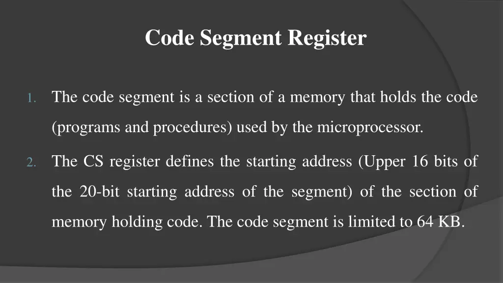 code segment register