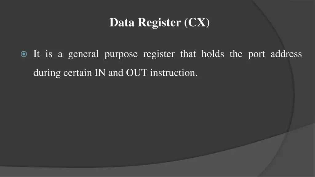 data register cx