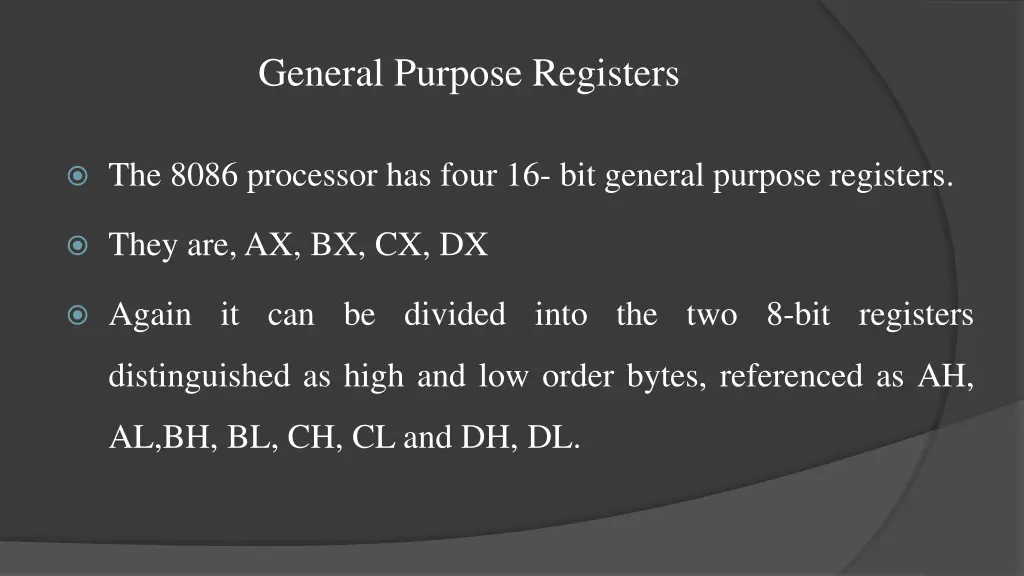 general purpose registers