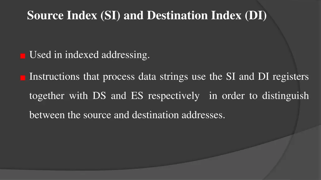 source index si and destination index di 1
