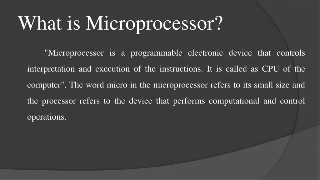 what is microprocessor