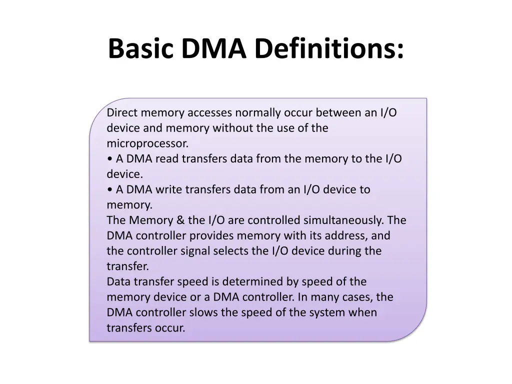 basic dma definitions