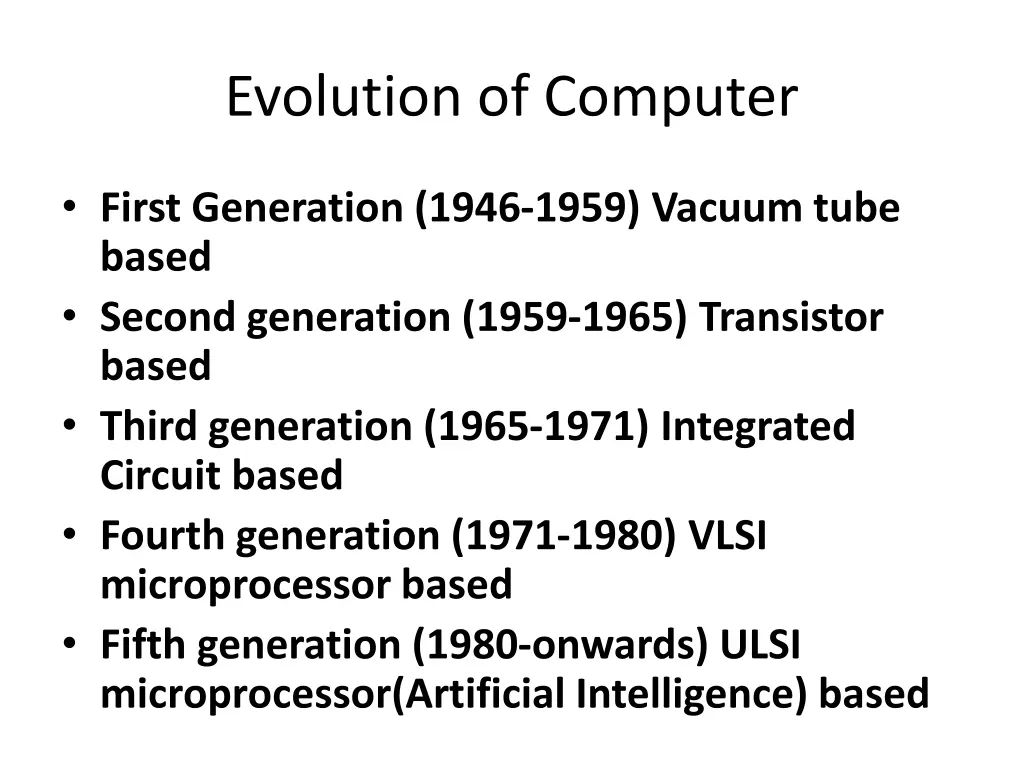 evolution of computer